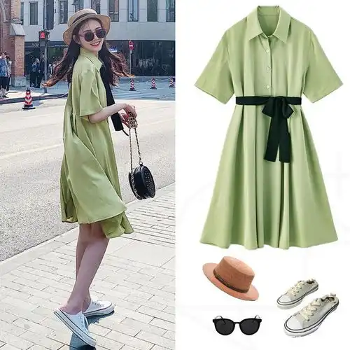 鲜活绿色连衣裙,清新自然还显白,让你的夏天更凉爽