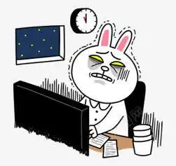 熬夜工作的卡通兔子平面电商创意素材兔子素材