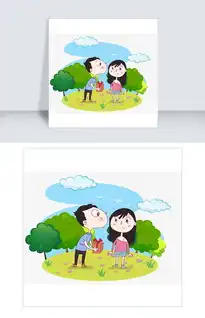 公园求婚情侣免抠图图片素材ai格式下载动漫人物大全