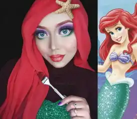 另类cosplay女子用头巾装扮卡通人物惟妙惟肖