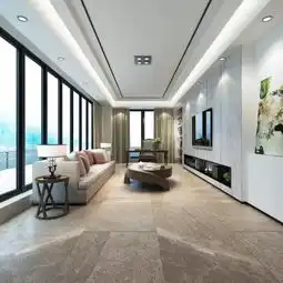 逼格陶瓷大板客厅装修看这里