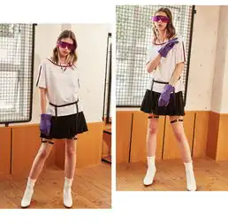 美特斯邦威百褶裙女日系半身裙小清新甜美短裙内搭少女裙子