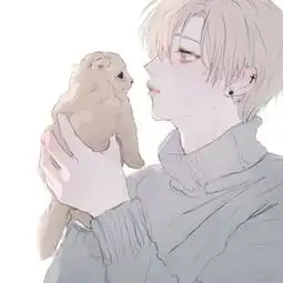 找几个动漫男生抱着狗狗的头像