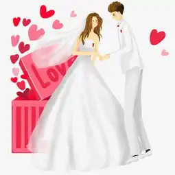 浪漫情侣婚礼手绘免抠图图片素材其他格式下载动漫人物大全
