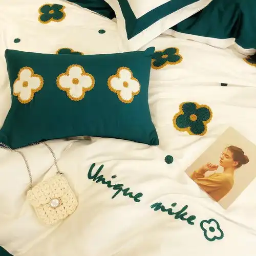 货牛牛家纺网红款ins风60支长绒棉纯棉四件套全棉北欧风被套小清新少女心公主风床上用品