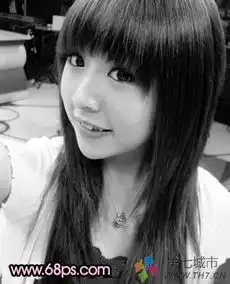 photoshop怎么给美女图片去色上黑白色