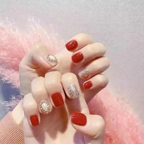 2021新年红色系美甲,转运必备