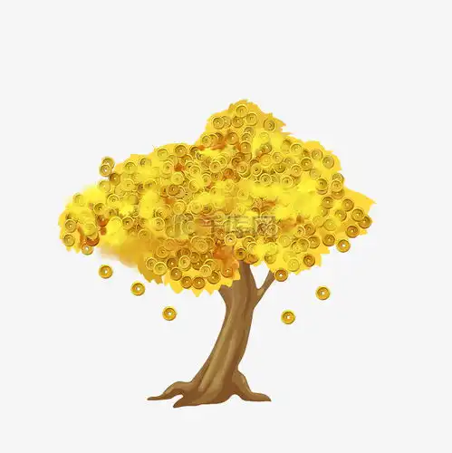 黄色金币摇钱树素材图片免费下载千库网
