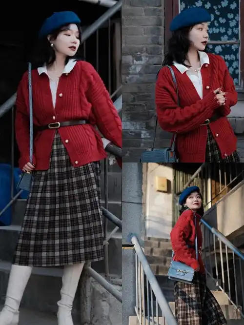 红色系穿搭亮眼又大气新年照着这样穿红色,美到姐妹不敢认