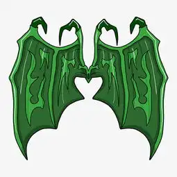 卡通手绘绿色恶魔的翅膀插画图片素材其他格式下载动漫人物大全