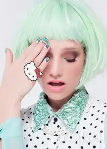 萌妹子or女汉子hellokitty美甲贴激发粉红少女心