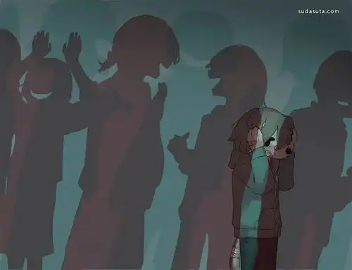 致郁风丧系插画暗黑头像壁纸