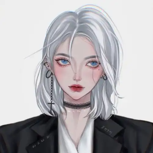 2022年单人头像超绝的短发手绘动漫头像