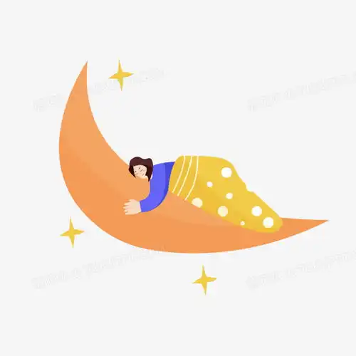 橙色月亮睡眠女孩卡通形象png图片素材免费下载psd格式20002000像素熊猫办公
