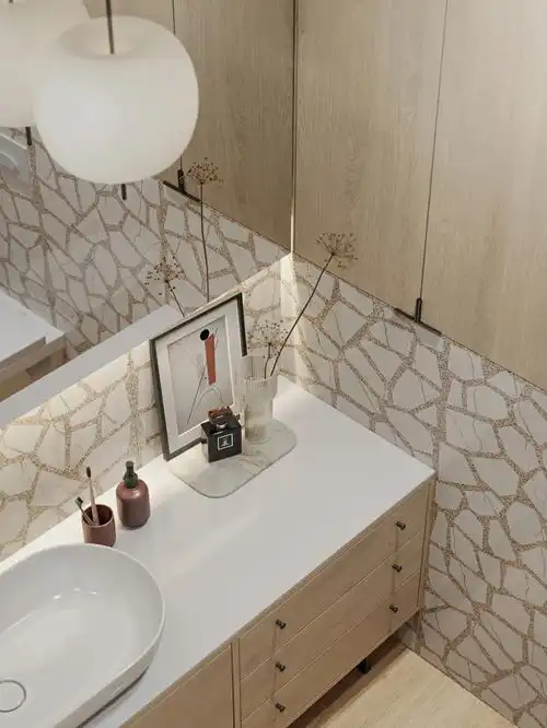 木元素粉蓝色88㎡清新活力简约治愈的现代住宅设计