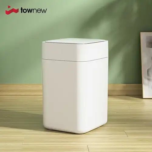 原价439现价359拓牛townew垃圾桶家用带盖智能感应加大号厨房卫生间客厅卧室自动打包垃圾袋t1陶瓷白