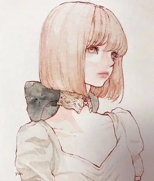 头像韩系动漫女生短发