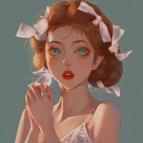 绿色系列独处遮脸女生头