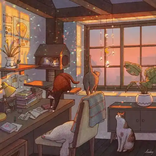 治愈系美喵韩国设计师笔下的猫咪星球你见过吗