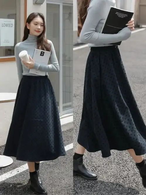 冬天别再天天穿长裤出门了种草这两款半裙,上班上学都方便