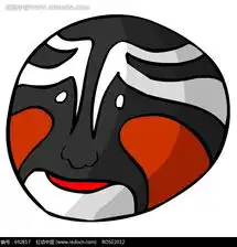 红色脸颊黑色鼻子胡子和眼睛的脸谱图片