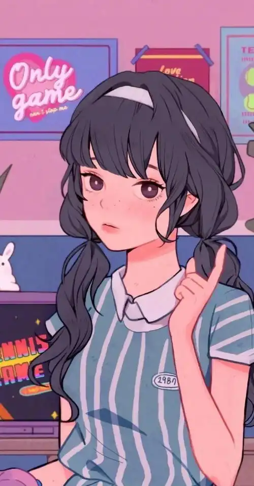 糖果色甜系的少女人物插画,又纯又欲的风格