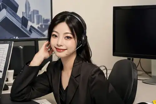 电脑女性客服人物肖像摄影图摄影图下载至来源处