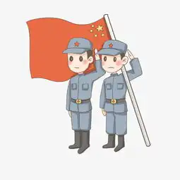 微信军人敬礼卡通头像
