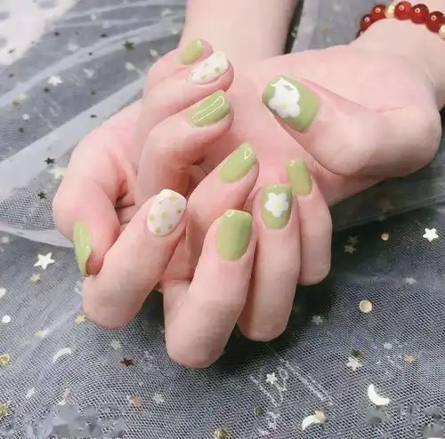 绿蓝系美甲款,氧气少女炼成记