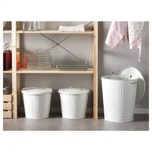 宜家knodd克诺德附盖垃圾桶白色ikea