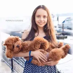 女孩和她毛茸茸的小狗