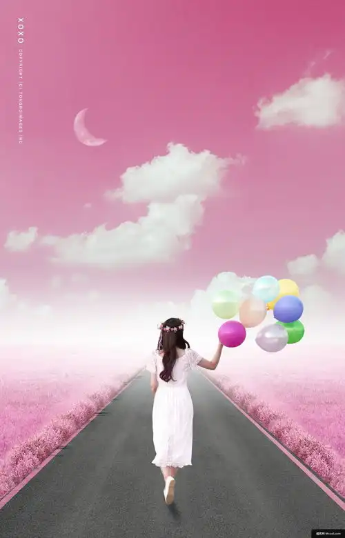 长裙美女小清新粉色背景情人节情人节七夕节海报节日海报平面设计情人节七夕节海报节日海报平面设计