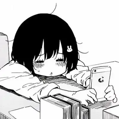 动漫头像黑白漫画风的可爱女头