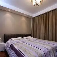 简约风格别墅大气冷色调富裕型卧室窗帘效果图