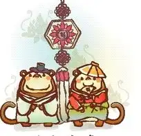 中国结前行礼的卡通小兔子下载2025097