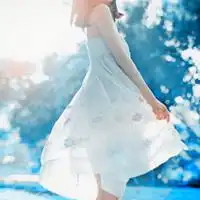 qq头像蓝色青春女生