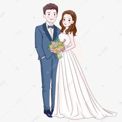 手绘新郎新娘插画素材图片免费下载千库网