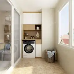 黄色暖色系装修案例温润的浅木色调