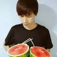求吃西瓜男女情侣头像