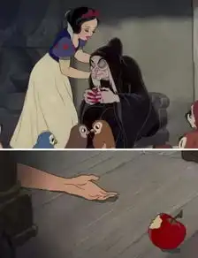 迪士尼动画毁童年系列,白雪野兽演绎世界级难题,看到图9心碎了