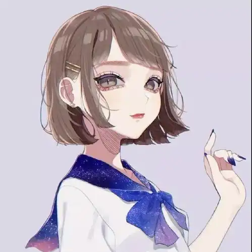 短发女生头像卡通头像图