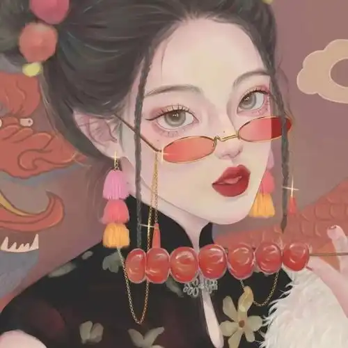 插画女生头像