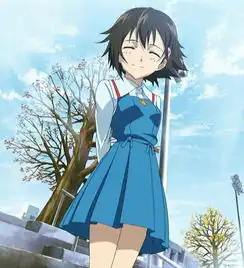 求穿紫色还有蓝色衣服的日本动漫少女图片,