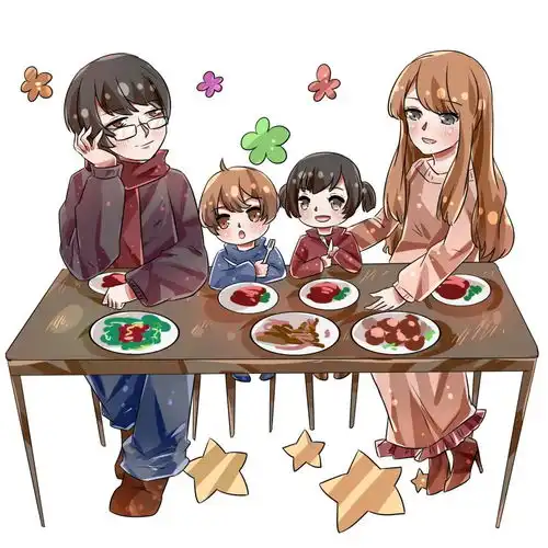 一家四口怀孕卡通头像七