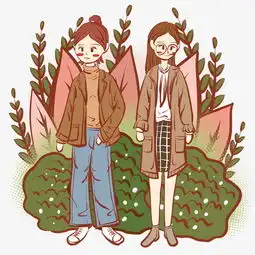 小清新女孩文艺风手绘小插画图片素材其他格式下载动漫人物大全