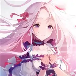 动漫女头像唯美粉色系长发