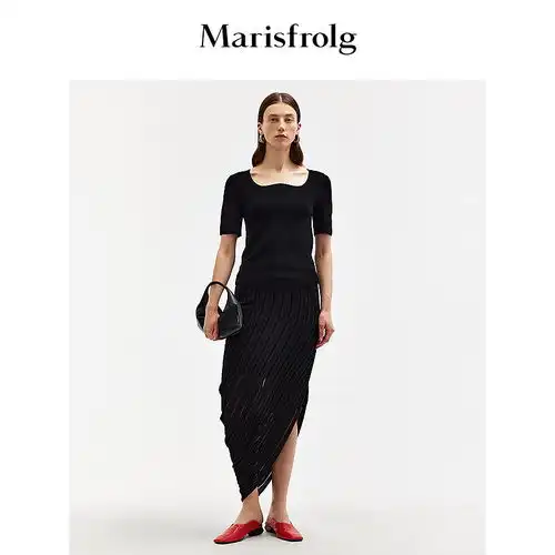 初语拼接蕾丝花边半身裙女2024年夏季法式白月光a字裙中长裙米白色xl