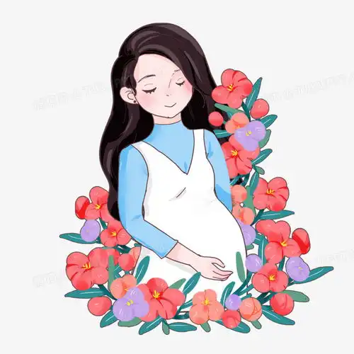 卡通手绘母亲节孕妇原创元素png图片素材下载手绘png熊猫办公