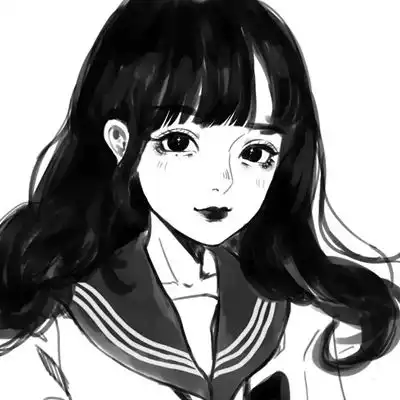 高冷女生头像漫画黑色系