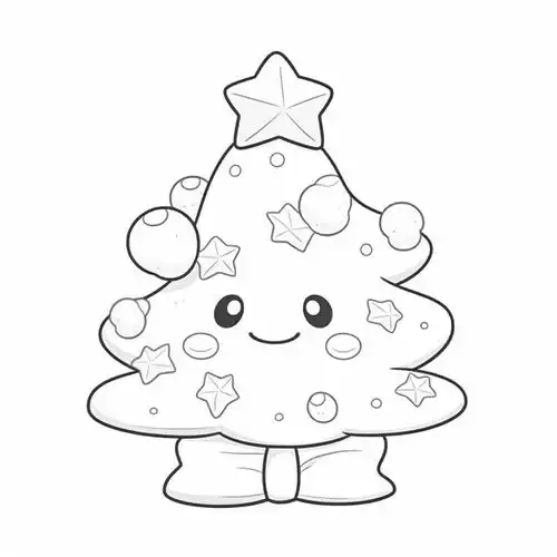 简约卡通线条风格圣诞树素材图片广告素材下载至来源处